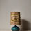 Miniature : Handcrafted Turquoise Glazed Ceramic Table Lamp with Textural Woven Shade