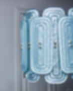 Miniature : Teal Murano Glass Long Chandelier