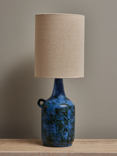 Jacques Blin Blue Ceramic Table Lamp | Glustin Luminaires