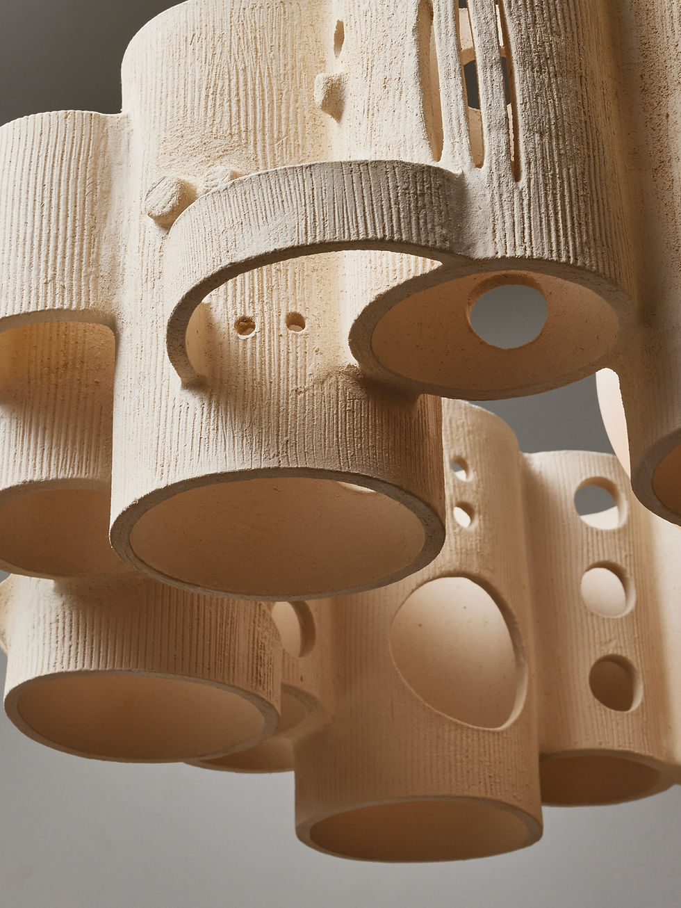 Miniature : Ceramic Circular Chandelier by Olivia Cognet