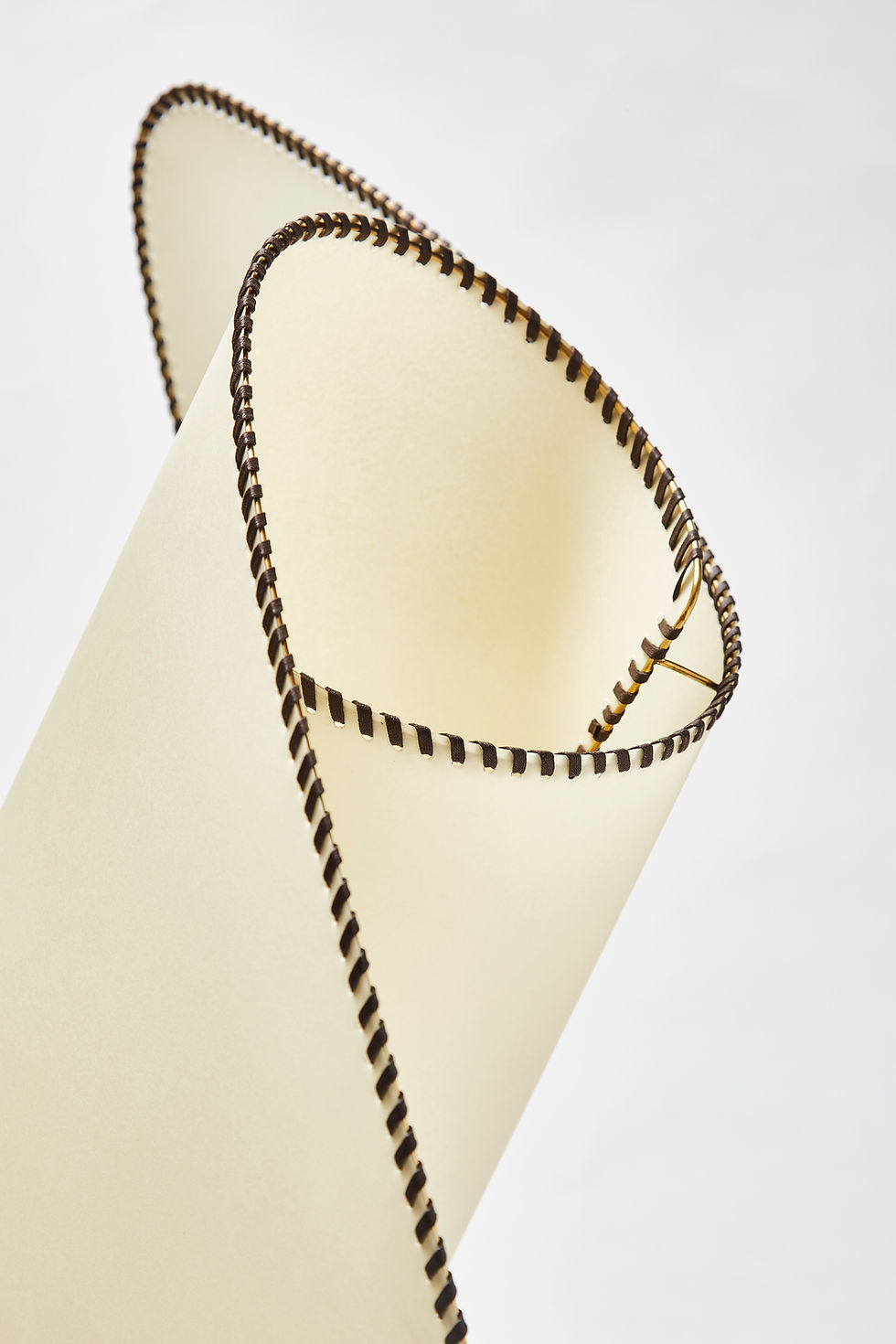 Miniature : Parchment, Brass and Glass Table Lamp by Diego Mardegan for Glustin Luminaires