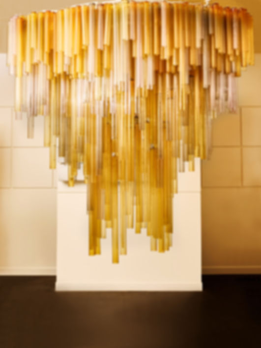 Unique and Majestic Murano Glass Waterfall Chandelier