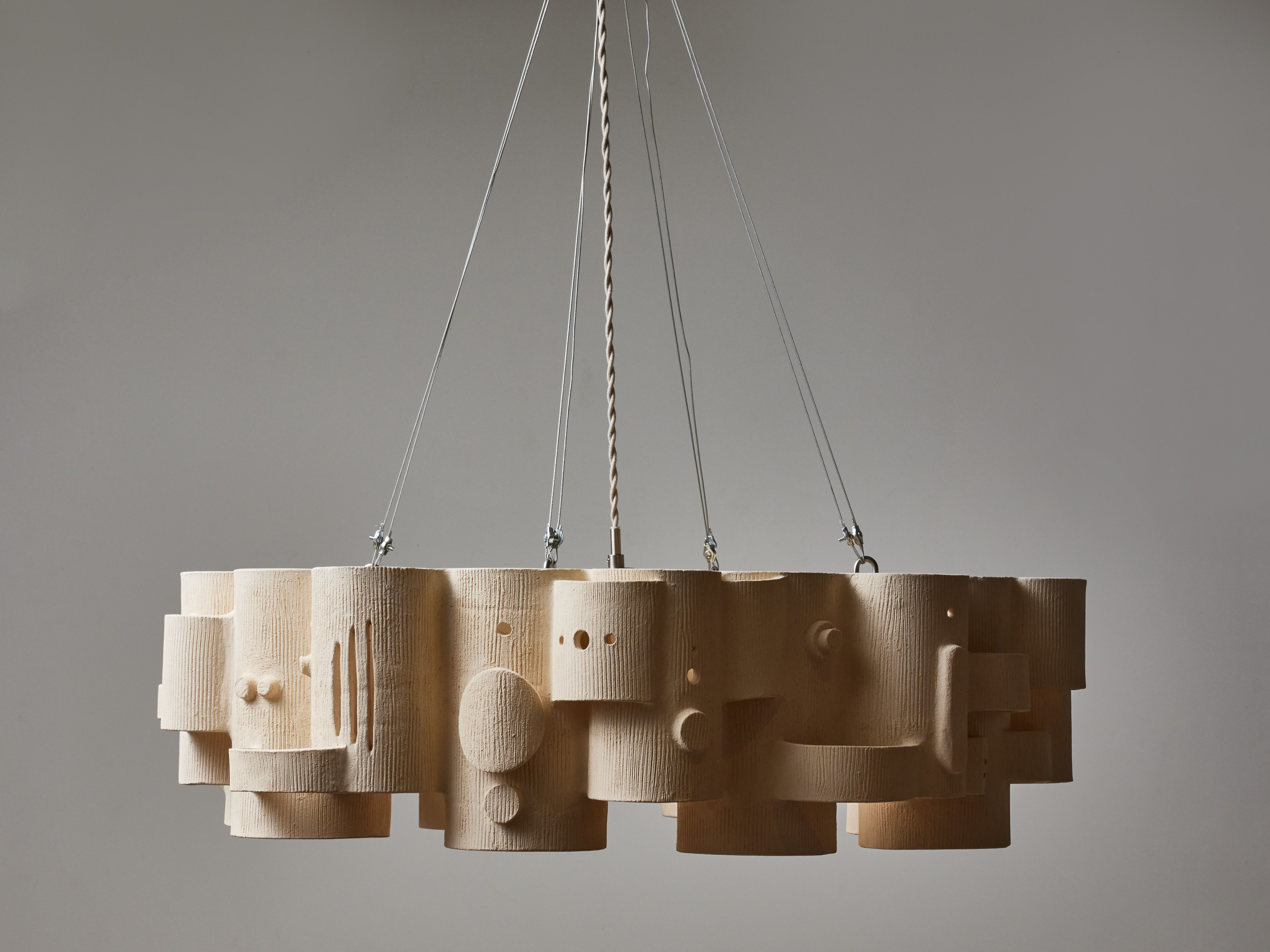 Ceramic Circular Chandelier by Olivia Cognet