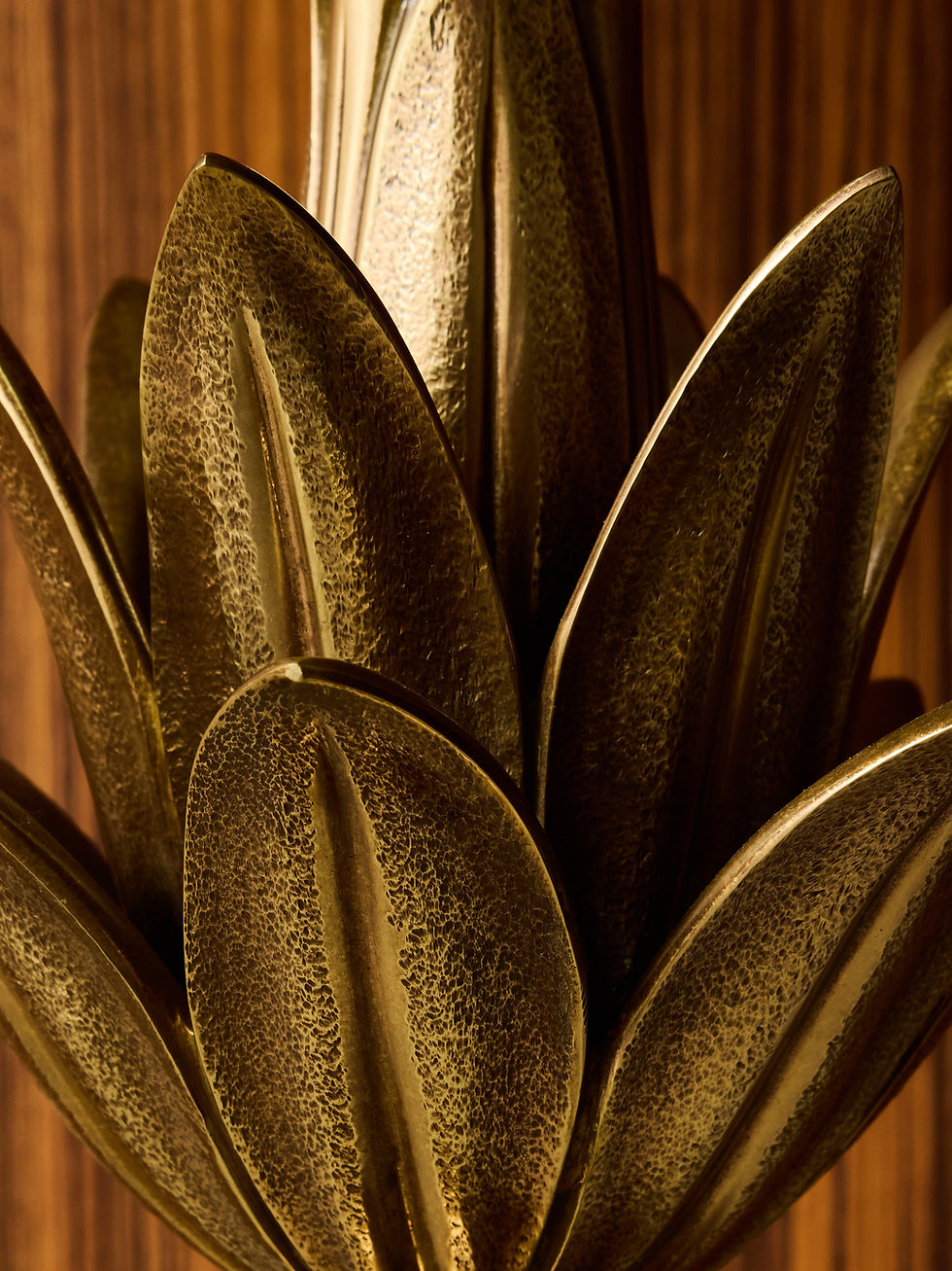 Miniature : 1970s Lotus Bronze Table Lamp by Maison Charles