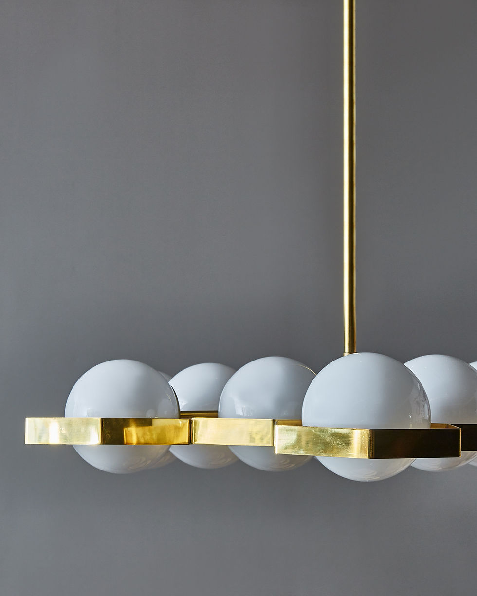 Miniature : Honeycomb Brass and Glass Chandelier