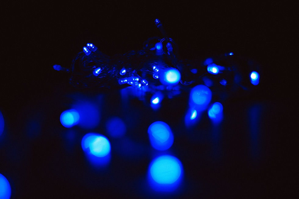 Miniatura: Serie de luces led azul x60 bombillos