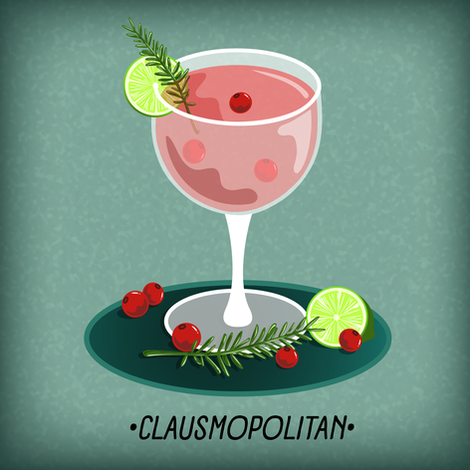 Clausmopolitan: Christmas Cosmopolitan Drawing