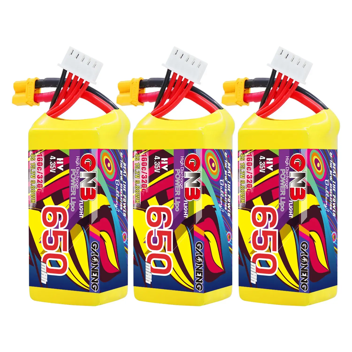 Combo 3 x GNB LiHV 4S 15.2V 650mAh 160C XT30