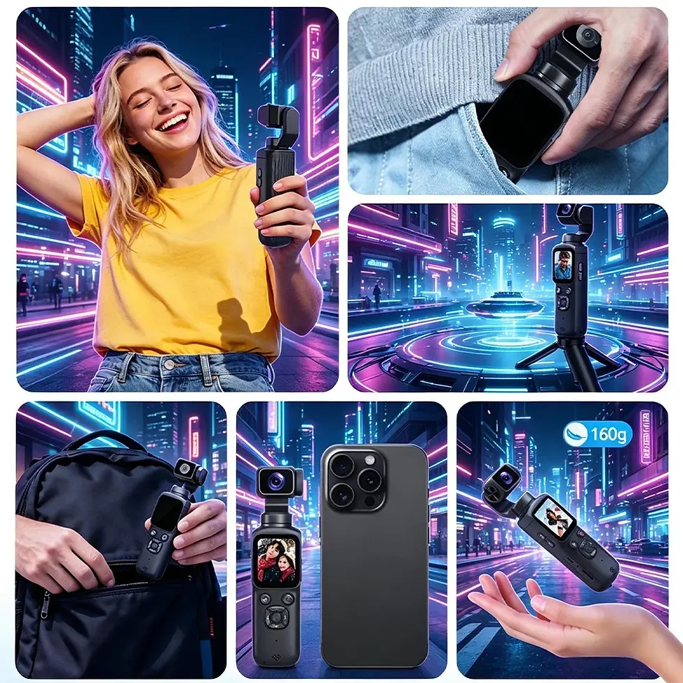 Thumbnail: 4K Action Camera 330° Face Tracking Gimbal Stabilizer 75MP Pixels WiFi Function
