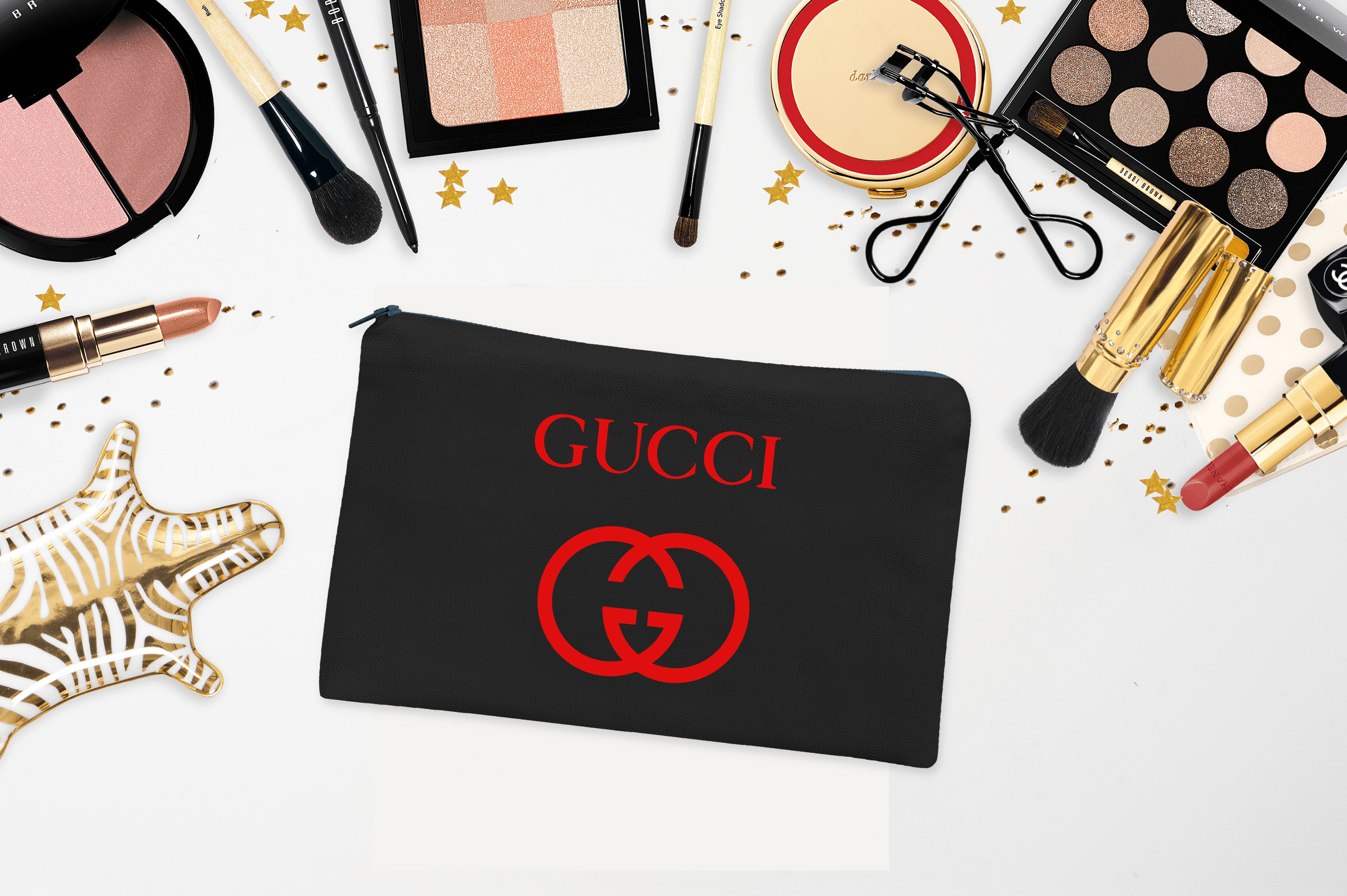 Gucci Inspired Cosmetic Bag - Vintage Logo