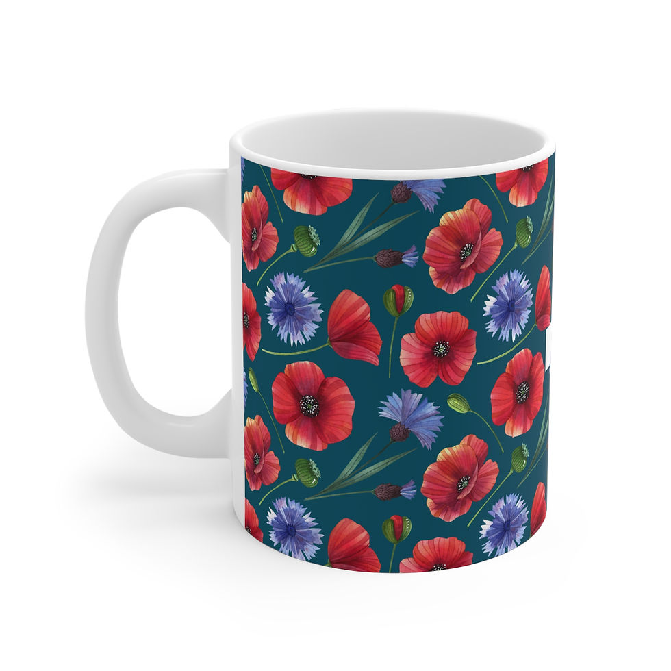 Thumbnail: FFPM Teal Floral Mug