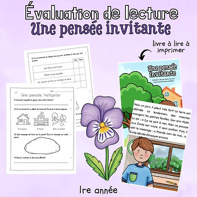 Évaluation de lecture - Une pensée invitante (1re)
