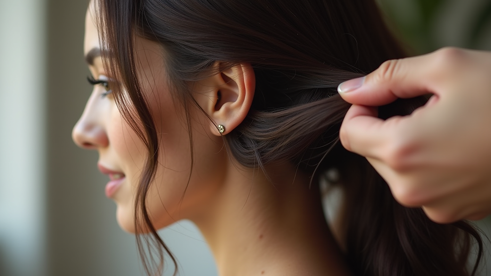Close-up view of hair being styled with a matte finish product