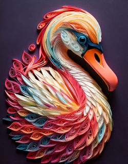 Firefly_finely quilled colorful goofy swan 129