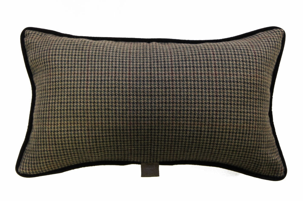 Tan & Olive Dogtooth / Brown Velvet