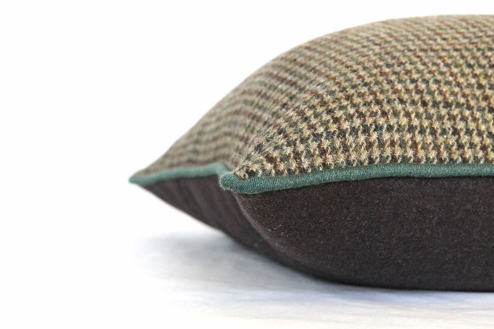 Thumbnail: Oatmeal & Moss Houndstooth / Solid Brown