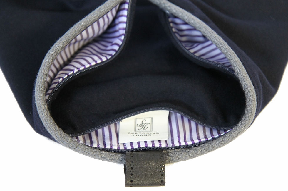 Thumbnail: Sartorial Home Navy Loro Piana Cashmere Cushion