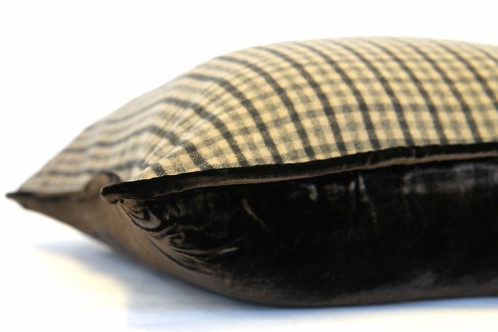 Thumbnail: Camel & Grey Check & Brown Velvet
