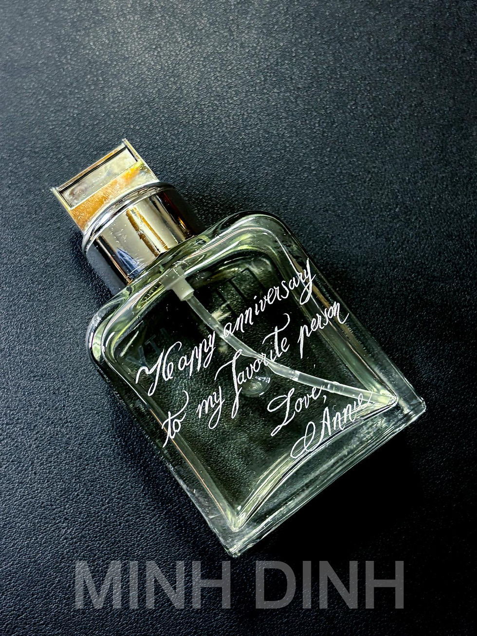 Minh Dinh, Dallas Calligrapher's work featuring engravings.