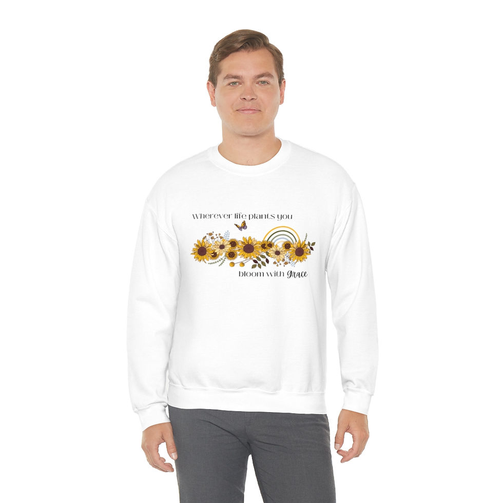 Thumbnail: Bloom With Grace White Crewneck Sweatshirt