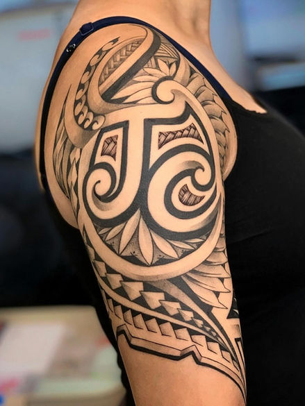half sleeve custom tribal tattoo for girl