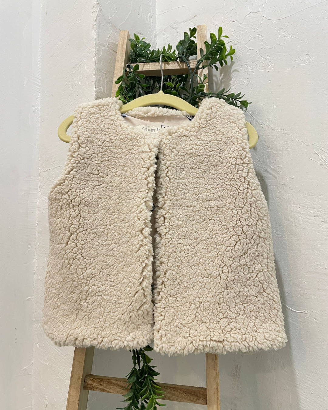 Gilet sans manches Hippolyte Moumoute beige & Doublure jersey petit ourson