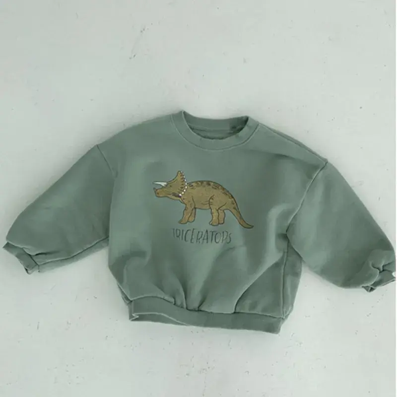 Thumbnail: Spring Boys Dinosaur Pullover Autumn Baby Girls Sweater Shirt