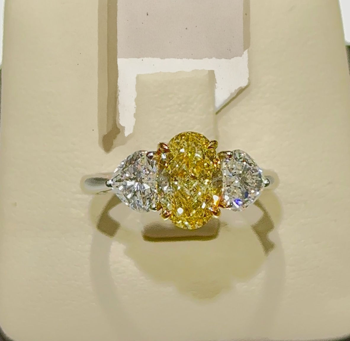 Yellow soliter oval with love