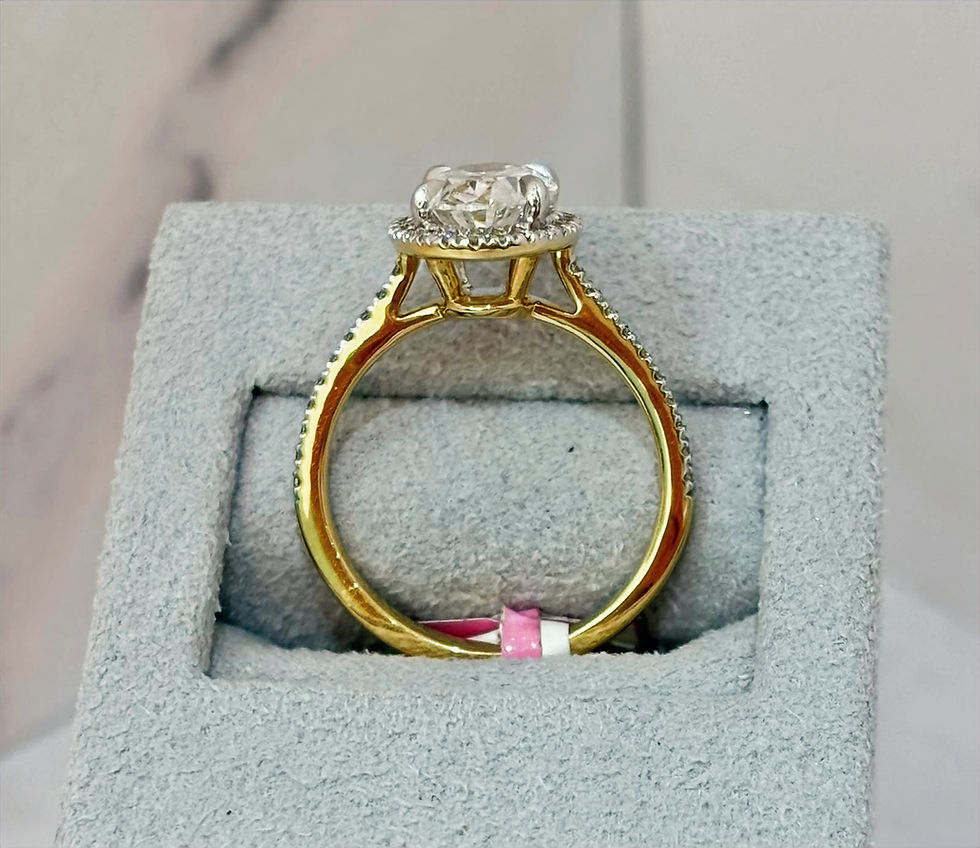 Thumbnail: Women's Halo Oval Cut Lab Diamond Ring