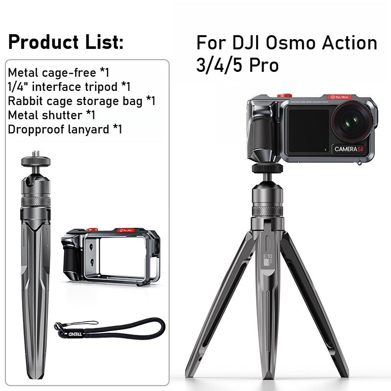 Thumbnail: Aluminum Alloy Cage Frame for DJI Osmo Action 3/4/5 Pro, Case with Handle, Vlog 