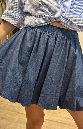 jupe courte bombé en imprimé jean