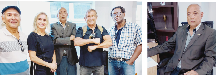 Da esquerda para direita: Cantor Bhega Silva, Cirlene Mozer , Claudio Barbosa, Zico PQP e Di Souza.