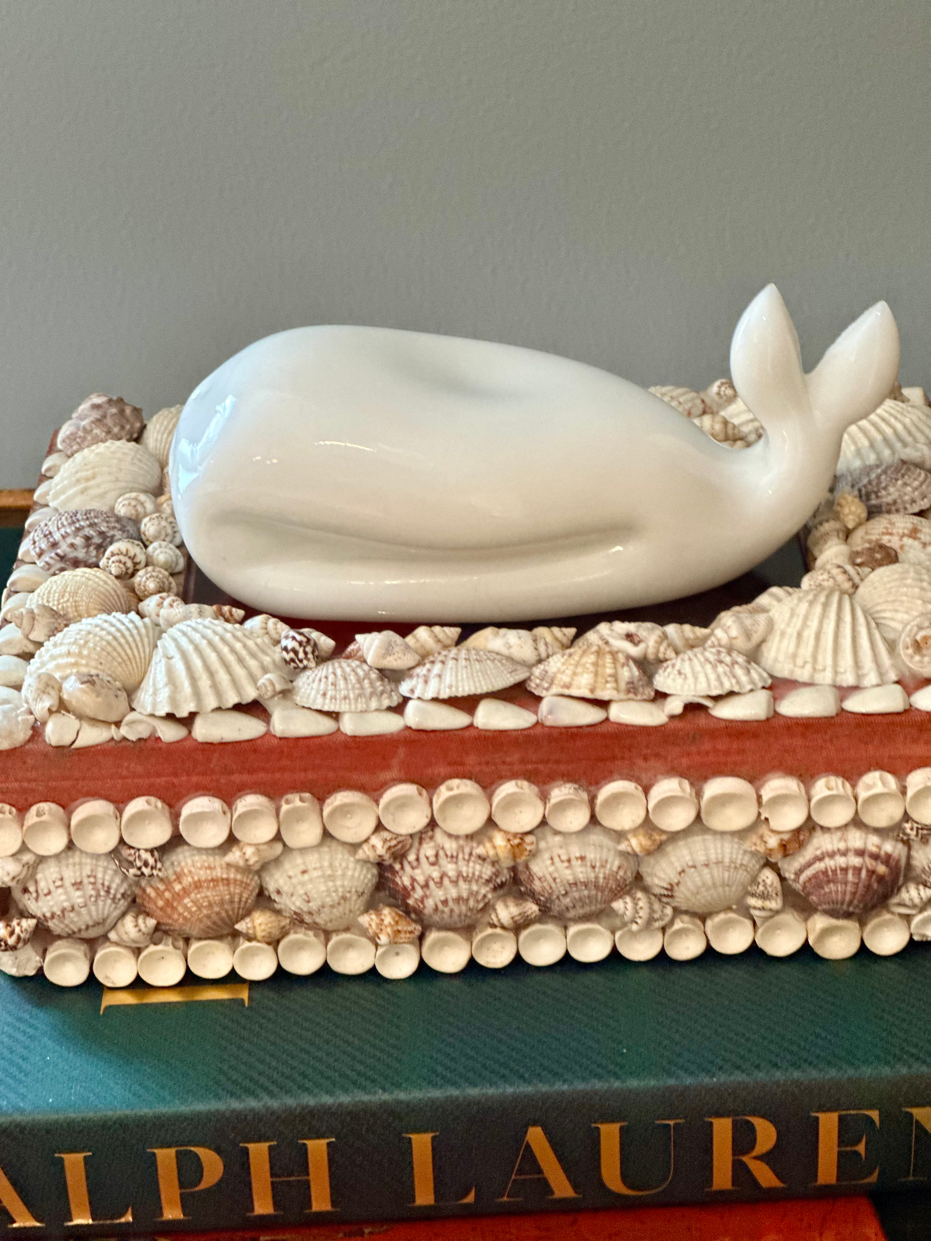 Vintage Milk Glass Whale Figurine