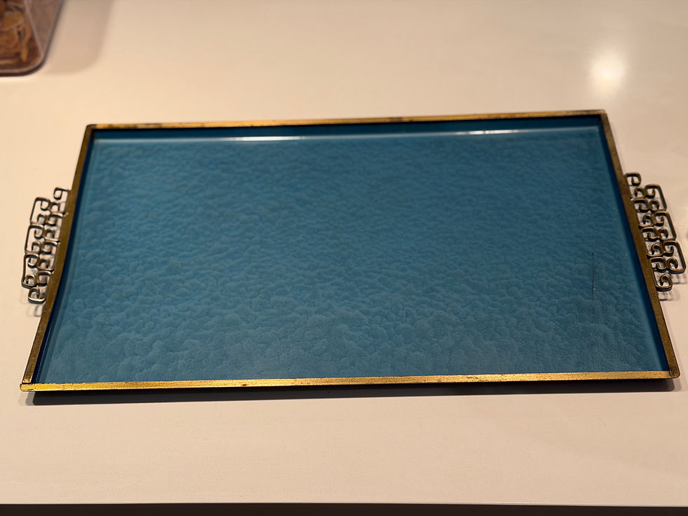 Thumbnail: Vintage MCM Moire Keyes Tray