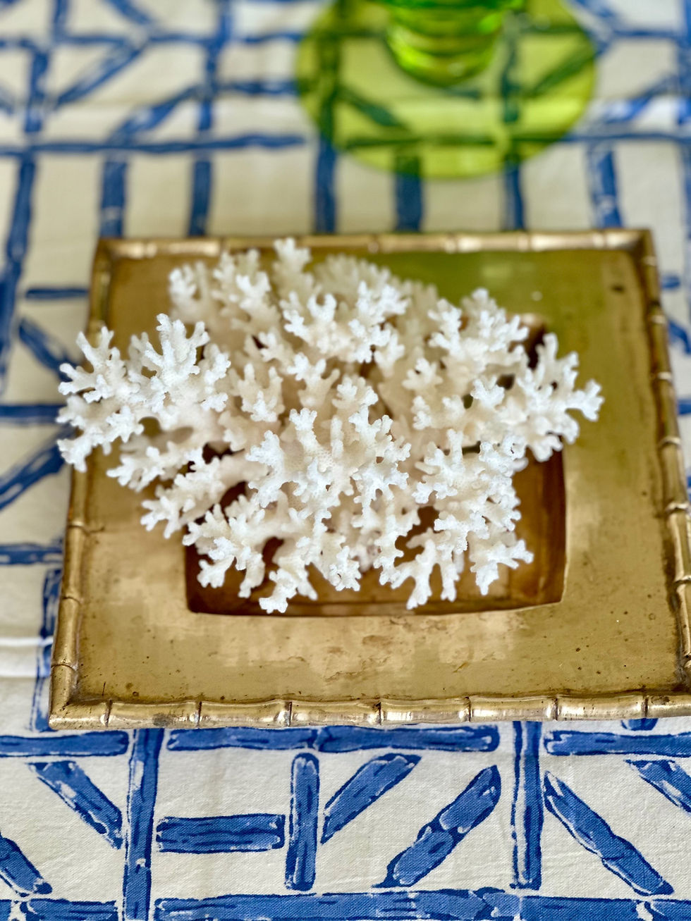 Thumbnail: Vintage Brass Bamboo Dish