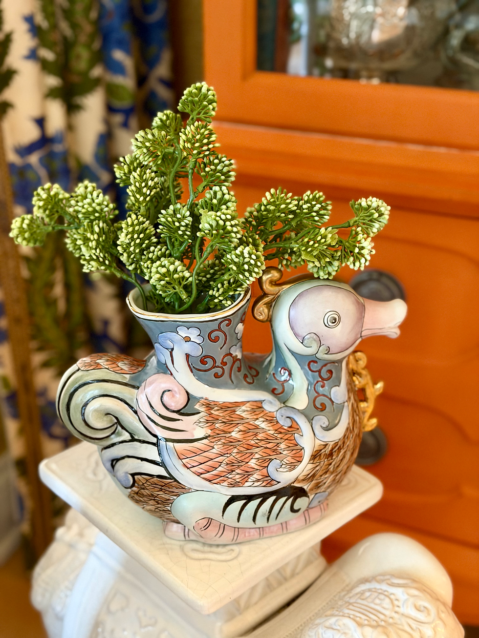 Thumbnail: Beautiful Asian Duck Vase/Figurine