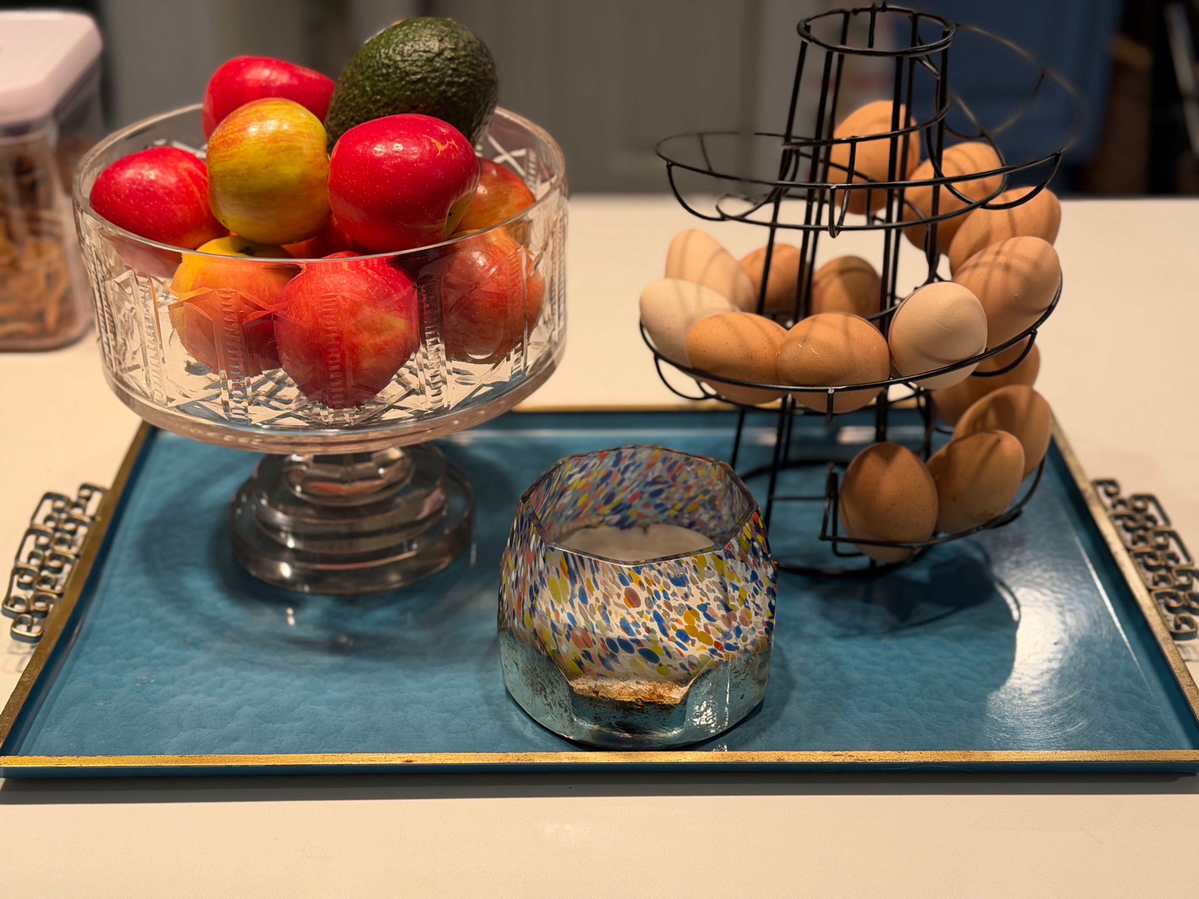 Vintage MCM Moire Keyes Tray