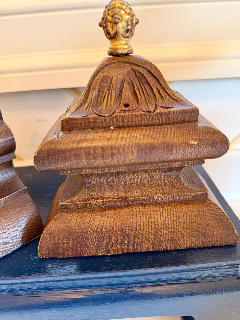 Thumbnail: Beautiful Oak and Brass Bookends