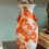 Thumbnail: Vintage Orange Foo Dog Vase