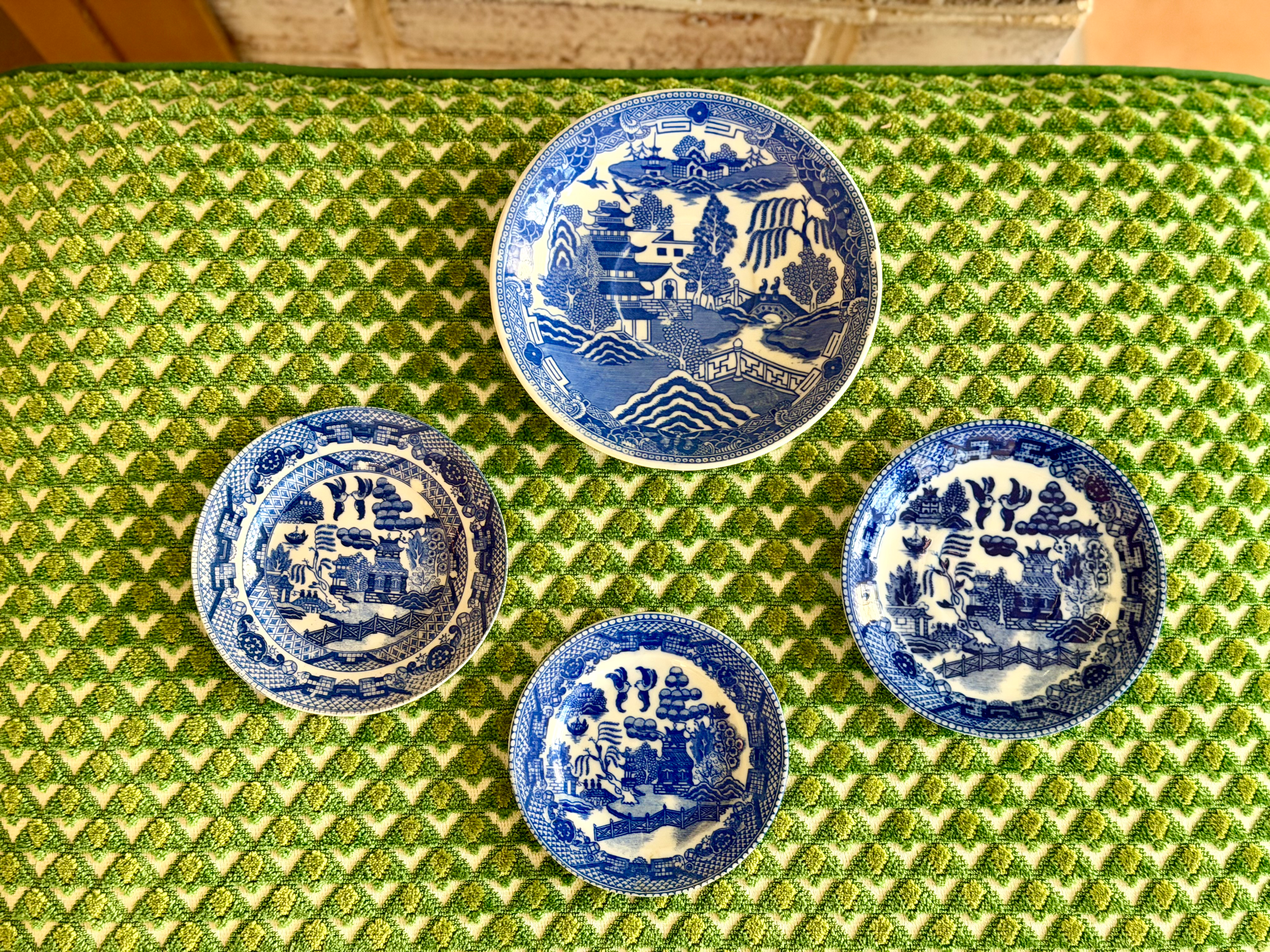 Vintage Set of Blue Willow Dishes