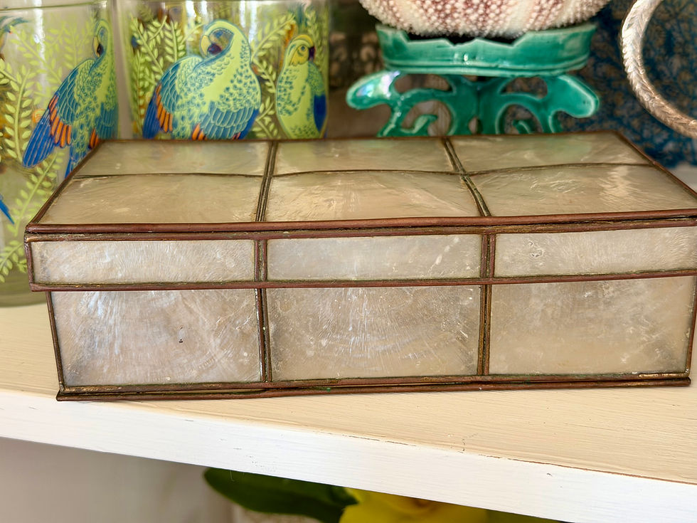 Thumbnail:  Vintage Capiz and Brass Box