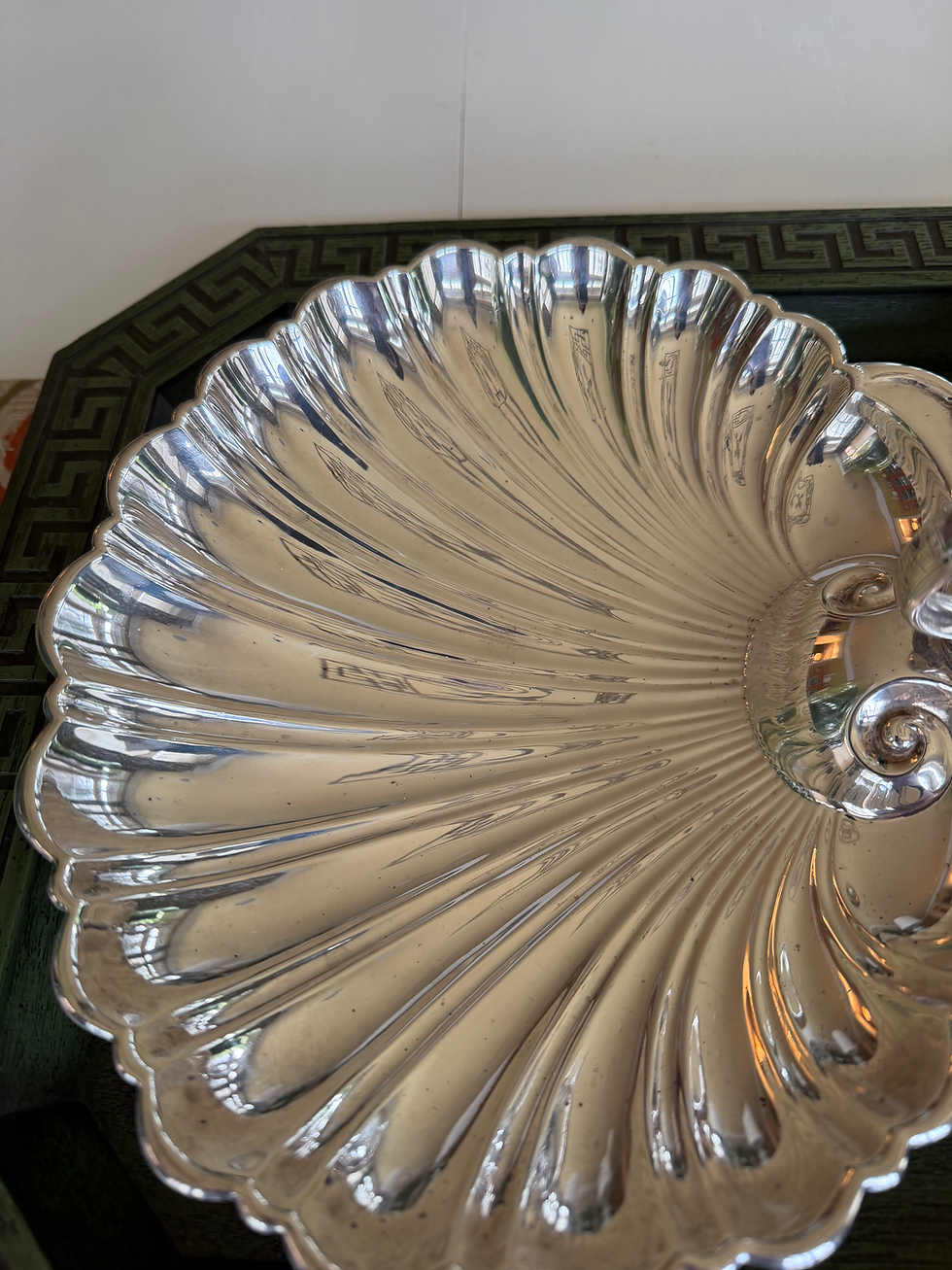 Thumbnail: Gorgeous Double Shell Silver Plate Divided Dish/ Serving Dish