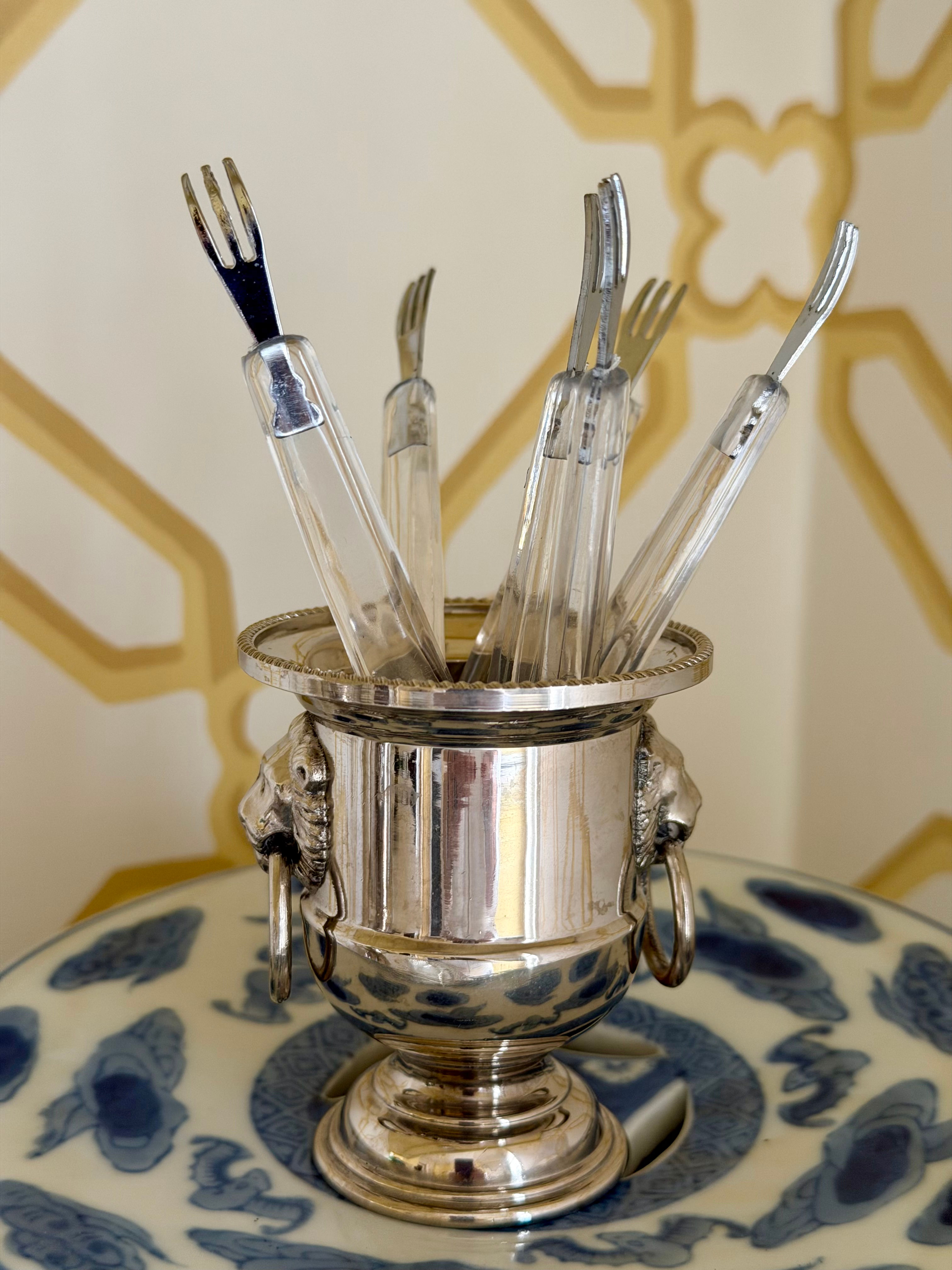 Set of Lucite Cocktail Forks