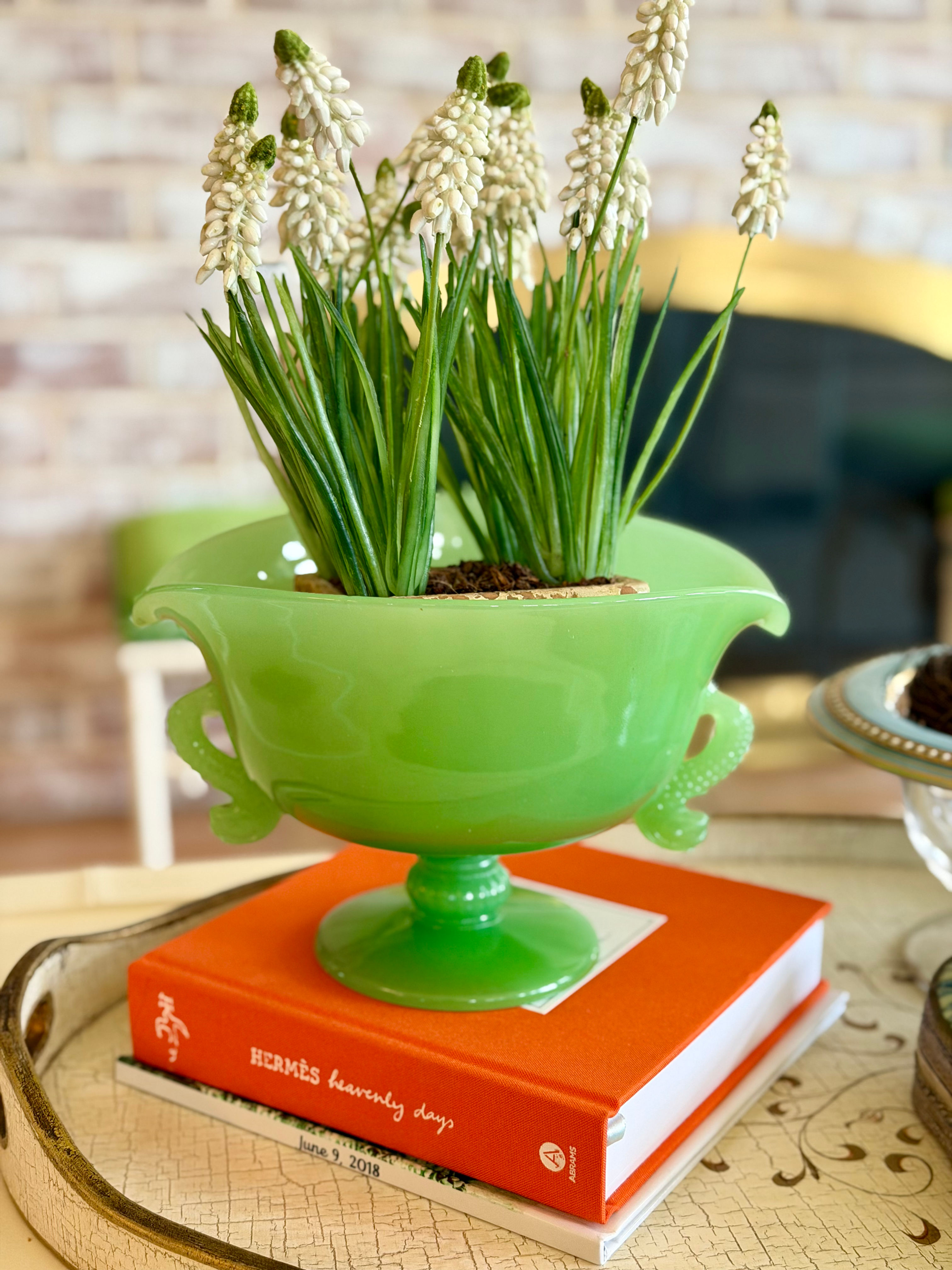 Fenton Jadeite Footed Bowl