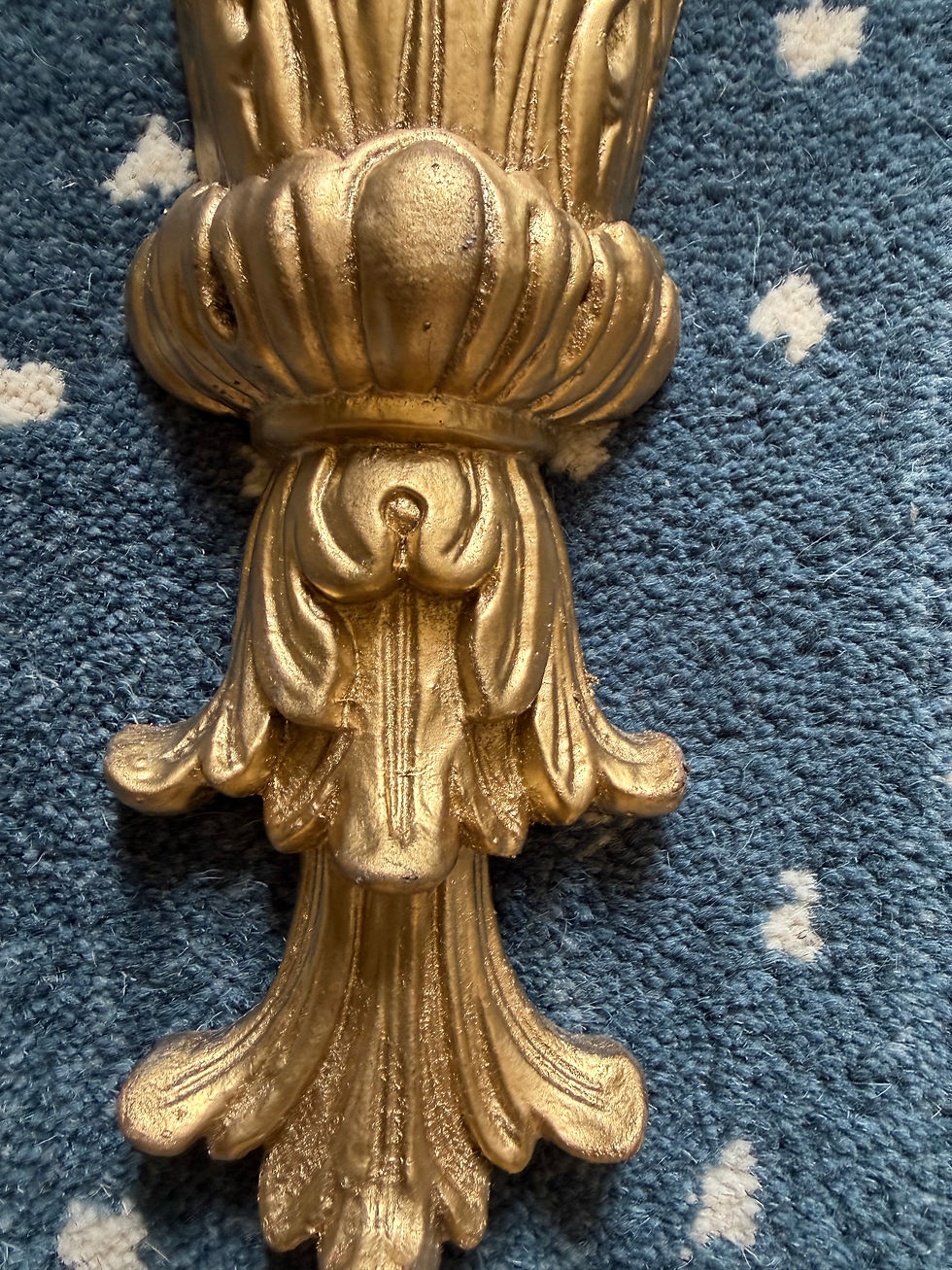 Thumbnail: Vintage Pair Gold  Gilt Wall Shelves