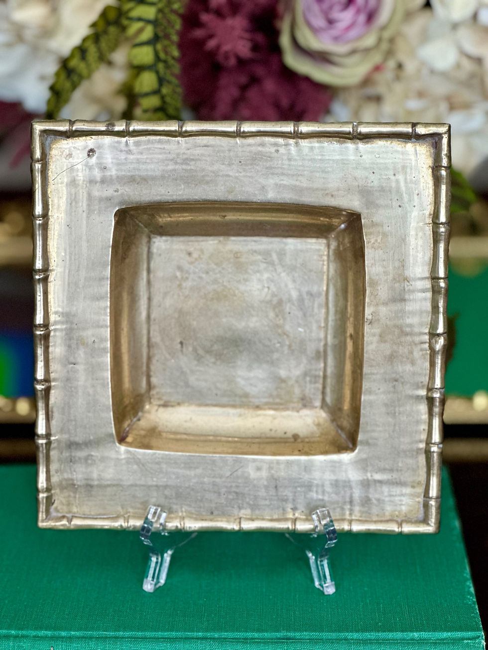 Vintage Brass Bamboo Dish