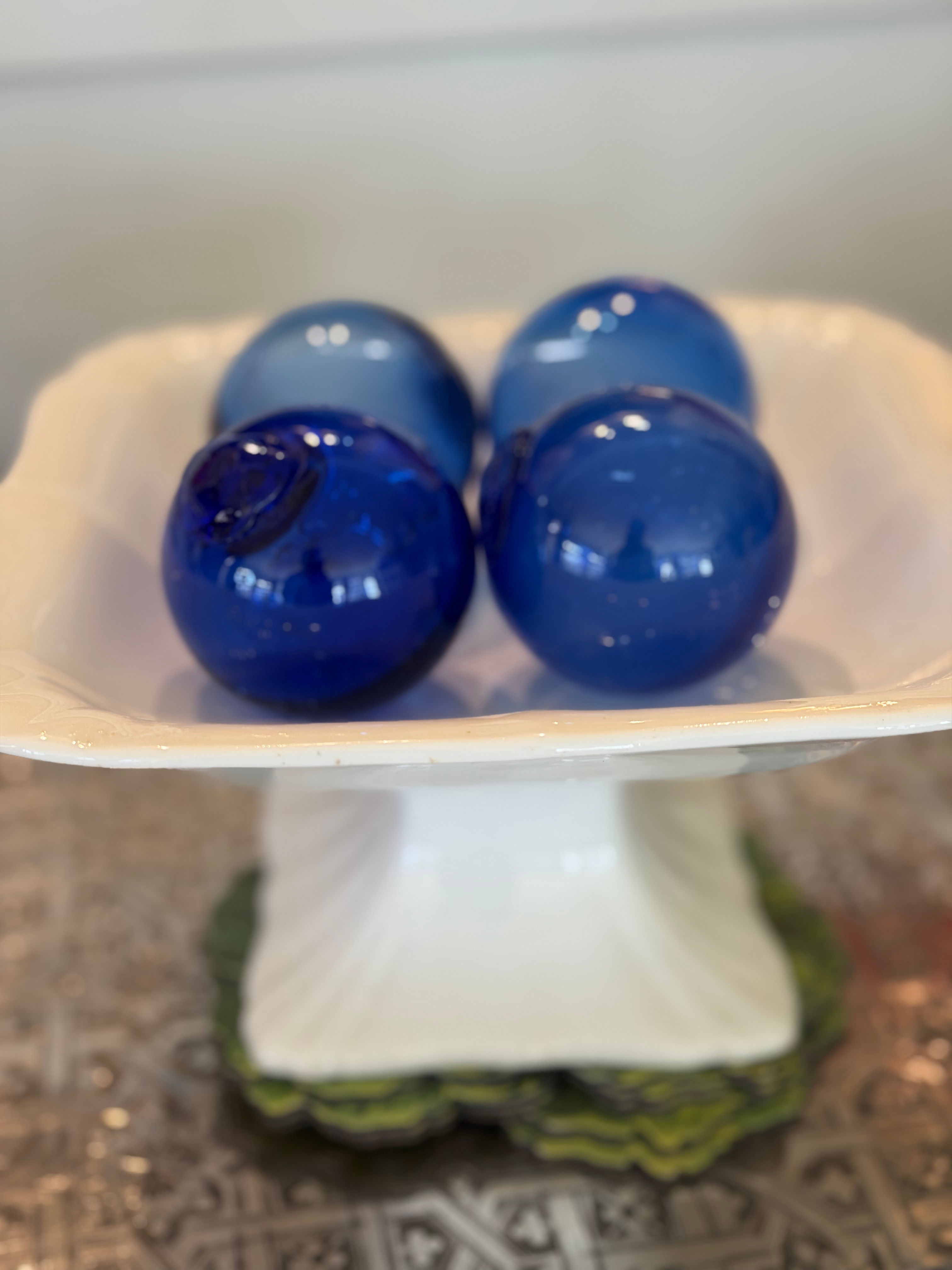 Set 4 Cobalt Glass Fish Floats