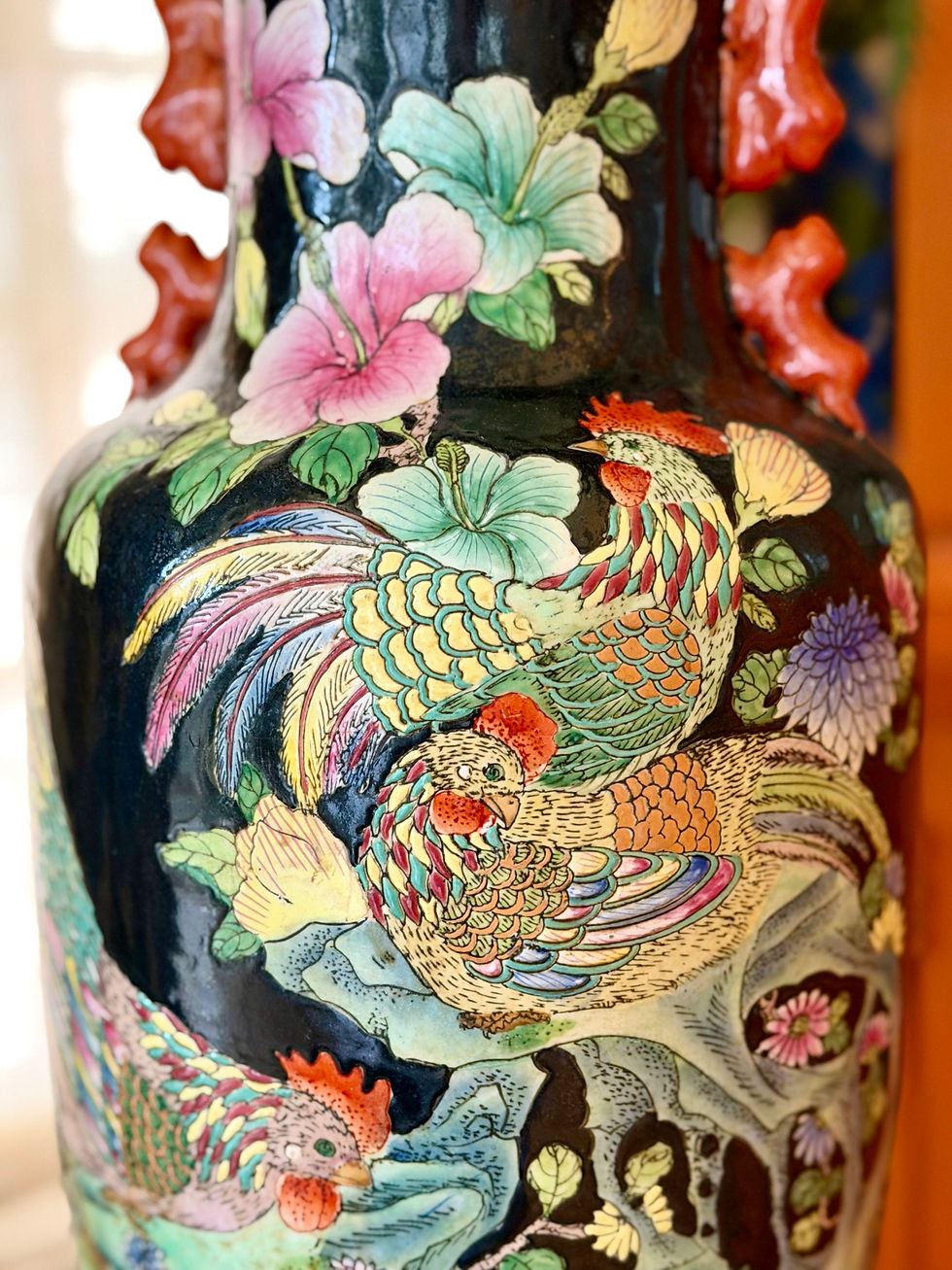Thumbnail: Beautiful Large Famille Noir Style Vase