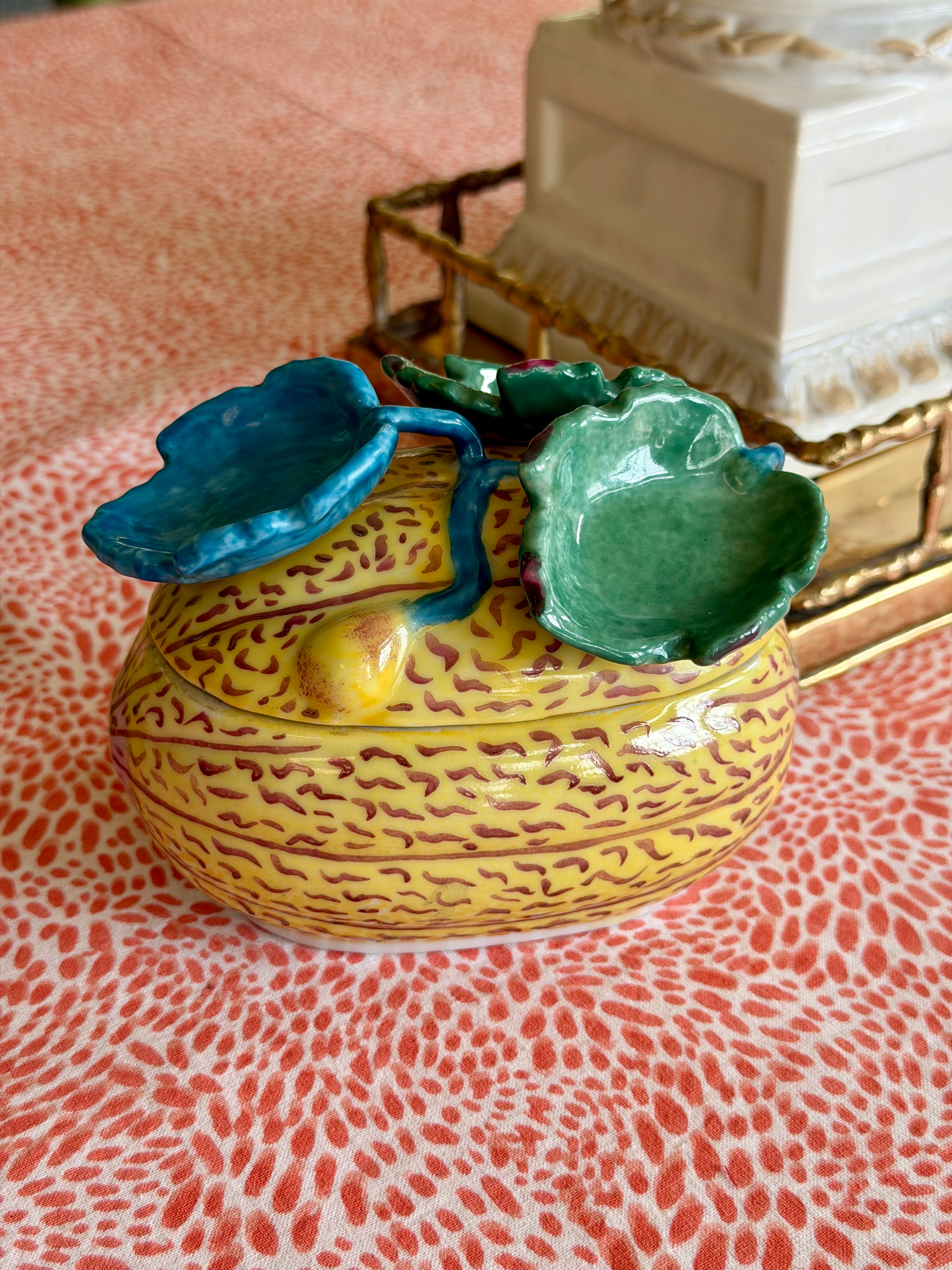 Vintage Majolica Melon Box
