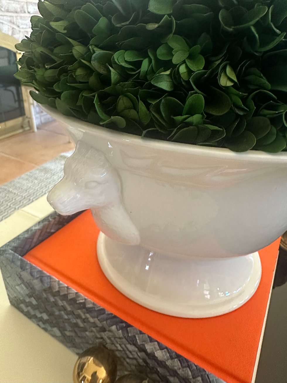 Thumbnail: White Bowl with Deer Head Handles